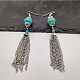 Bohemian Tassel Synthetic Turquoise & Alloy Dangle Earrings for Women(RC4749-14)-1