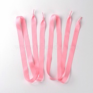 Flat Smooth Polyester Satin Shoelaces, for Shoe Accessories, Pink, 1210x20mm, 2pcs/pair(DIY-WH0265-05I)