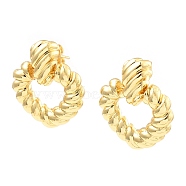 Rack Plating Brass Dangle Stud Earrings, Hollow Heart, Real 16K Gold Plated, 29x25mm(EJEW-M223-14G)