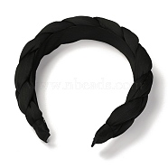 Plastic Hair Bands, with Cloth Covered, Black, 21~30mm, Inner Diameter: 132mm(MRMJ-P010-A01)