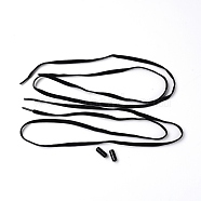 Spandex High Elastic Yarn Shoelaces, with Aluminum Buckles, Flat, Black, 18~1020x6~8x1.5~8mm, 4pcs/set(DIY-WH0225-80B)