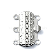 304 Stainless Steel Box Clasp, Stainless Steel Color, 19x15.5mm, Hole: 1.6mm(STAS-Q318-01P)