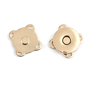 Zinc Alloy Purse Snap Clasps, Magnetic Clasps, Closure for Purse Handbag, Light Gold, 1.4x1.4x0.4cm(X-PURS-PW0001-440B-LG)