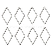 Brass Linking Rings, Nickel Free, Real Platinum Plated, Rhombus, 23x14x1mm(X-KK-Q735-40P)