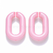 Opaque Acrylic Linking Rings, Quick Link Connectors, for Cable Chains Making, Oval, Pink, 31x19.5x5.5mm, Inner Diameter: 19.5x7.5mm(OACR-S036-006A-G07)