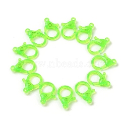 Transparent Plastic Lobster CLaw Clasps, Lime, 26x19x6mm, Hole: 2mm(KY-H005-A07)