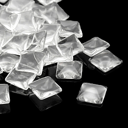 Transparent Clear Glass Square Cabochons, 20x6.5~6.8mm(X-GGLA-A001-20mm)
