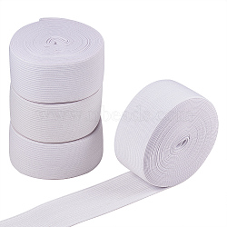 Flat Elastic Rubber Cord/Band, Webbing Garment Sewing Accessories, White, 38mm, about 5.46 yards(5m)/roll(EC-BC0001-05A-38mm)
