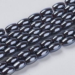 Non-magnetic Synthetic Hematite Beads Strands, Oval, Black, 5x3mm, Hole: 0.8mm, about 82pcs/strand(X-G-H1082-1)