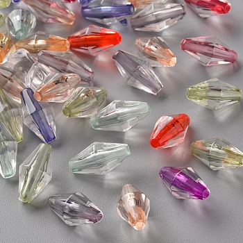 Transparent Acrylic Beads, Bicone, Mixed Color, 15x8mm, Hole: 1.8mm, about 1290pcs/500g