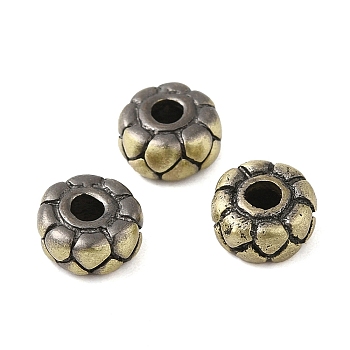 Tibetan Style Rack Plating Brass Bead, Long-Lasting Plated, Column, Brushed Antique Bronze, 7x3.5mm, Hole: 2mm