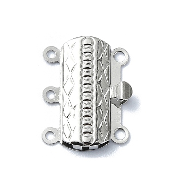 304 Stainless Steel Box Clasp, Stainless Steel Color, 19x15.5mm, Hole: 1.6mm