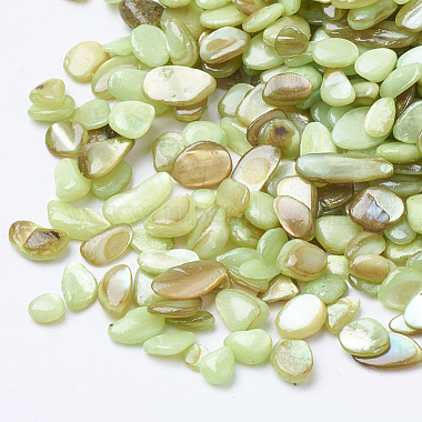 1mm GreenYellow Chip Freshwater Shell Beads