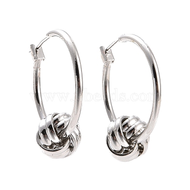 Brass Knot Hoop Earrings for Women(X-EJEW-A072-19P)-2