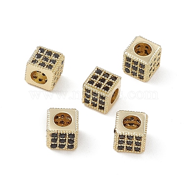 Real 18K Gold Plated Brass Micro Pave Cubic Zirconia Beads(KK-E068-VB466-2)-3