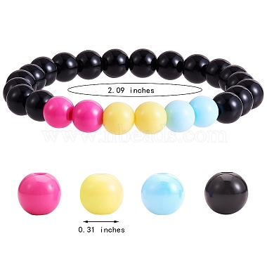 bracelet extensible en perles rondes en acrylique pour femme(BJEW-SW00066-02)-7