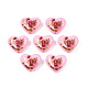 Flower Printed Opaque Acrylic Heart Beads(SACR-S305-28-H03)-1