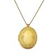 Oval with Leaf Picture Locket Pendant Necklace(JN1037A)-1