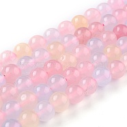 Natural White Jade Beads, Round, Dyed, Colorful, 8mm, Hole: 1mm, about 49pcs/strand, 15.16 inch(38.5cm)(G-J390-C02-07)
