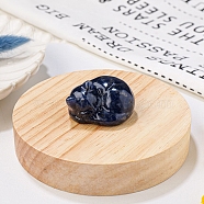 Natural Sodalite Display Decorations, Reiki Energy Stone Figurine, Sleeping Cat, 33.5x39x23.5mm(DJEW-PW0009-009N)