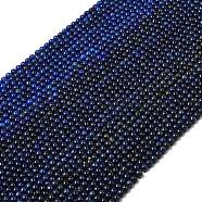 Natural Lapis Lazuli Beads Strands, Dyed & Heated, Round, 5mm, Hole: 1mm, about 73~79pcs/strand, 15.51''(39.4cm)(G-K311-14A-5MM)