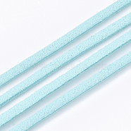 Faux Suede Cord, Faux Suede Lace, Pale Turquoise, 2.5~2.8x1.5mm, about 1.09 yards(1m)/strand(LW-R023-2.8mm-32)