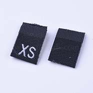 Clothing Size Labels(XS), Garment Accessories, Size Tags, Black, 18x12.5x1mm, 200pcs/bag(FIND-WH0045-B02)