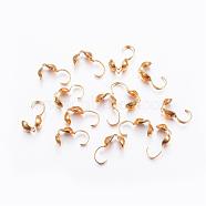 304 Stainless Steel Bead Tips, Calotte Ends, Clamshell Knot Cover, Real 24k Gold Plated, 10x5x4mm, Inner Diameter: 3mm(STAS-L187-07G)