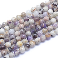 Natural Chevron Amethyst Beads Strands, Round, 6~6.5mm, Hole: 0.8mm, about 66pcs/strand, 15.35 inch(39cm)(G-L552H-06A)