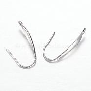 316 Surgical Stainless Steel Earring Hooks, Ear Wire, with Vertical Loop, Stainless Steel Color, 20x4.5mm, Hole: 1.4mm, 21 Gauge, Pin: 0.7mm(STAS-G081-64P)
