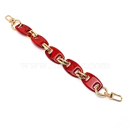 Acrylic Curb Chain Bag Strap, with Alloy Clasps, for Bag Replacement Accessories, Brown, 31cm(FIND-TAC0009-01B)