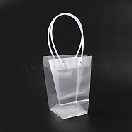 Valentine's Day Transparent PP Plastic Bags, with Handle, Trapezoid, Clear, 34.7cm(ABAG-WH0035-018B)