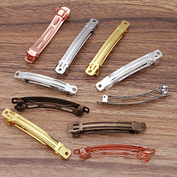 Stainless Steel Hair Barrette Findings, French Hair Clip Findings, Stainless Steel Color, 80mm(OHAR-PW0001-198P-D)