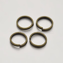 Brass Split Rings, Double Loops Jump Rings, Antique Bronze, 8mm, Hole: 1mm, about 7mm inner diameter, about 3180pcs/500g(KK-E647-10AB-8mm)