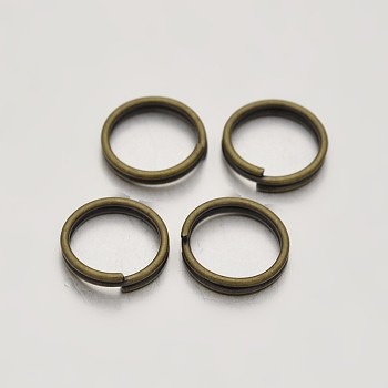 Brass Split Rings, Double Loops Jump Rings, Antique Bronze, 8mm, Hole: 1mm, about 7mm inner diameter, about 3180pcs/500g