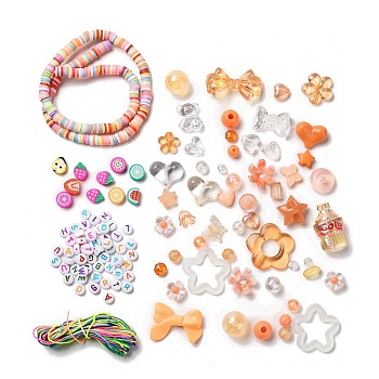 DIY Candy Color Beaded Pendant Decoration Making Kits, Sandy Brown, 6x1.2mm