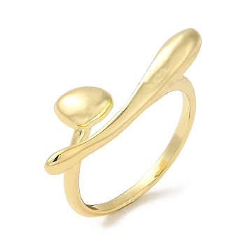 Brass Open Cuff Rings, for Women, Real 18K Gold Plated, 2~11mm, Inner Diameter: 19mm