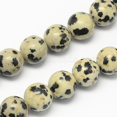 4mm PaleGoldenrod Round Dalmatian Jasper Beads