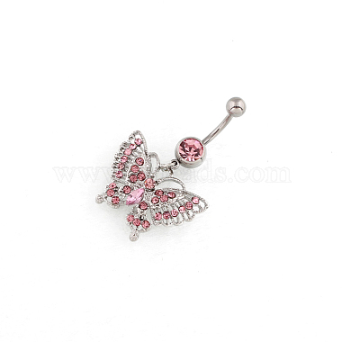 Butterfly Rhinestone Charm Belly Ring(BUER-PW0001-029A)-2