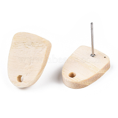 Ash Wood Stud Earring Findings(EJEW-N017-011R)-3
