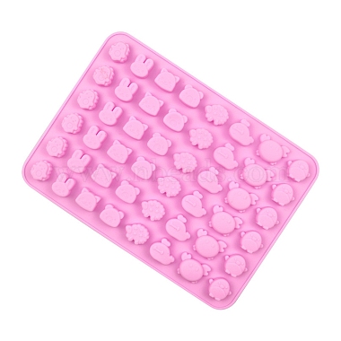 48-Cavity Silicone Animal Wax Melt Molds, For DIY Wax Seal Beads Craft  Making, Rectangle, Pearl Pink, 207x150x9mm