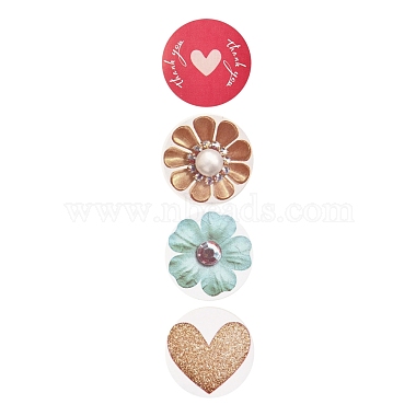 Etiquetas engomadas del rollo del modelo de la flor y del corazón 3d(DIY-B031-05)-5