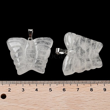 Natural Quartz Crystal Carved Pendants(G-B067-01E)-3