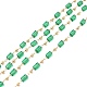 Faceted Cuboid Glass & Round Beaded Chains(CHC-G018-02KCG)-1
