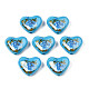Flower Printed Opaque Acrylic Heart Beads(SACR-S305-28-O02)-1