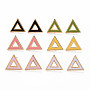 Real 18K Gold Plated Mixed Color Triangle Brass Stud Earring Findings(KK-S356-673G-NF)