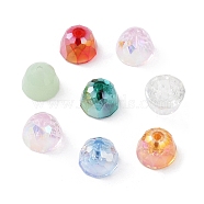 Electroplate Glass Beads, AB Color, Faceted Half Round, Mixed Color, 8x6mm, Hole: 1.2mm(GLAA-D016-18)