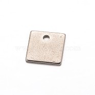 Square 304 Stainless Steel Charms, Stainless Steel Color, 7x7x0.5mm, Hole: 1mm(STAS-M211-11)