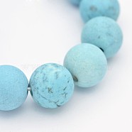 Dyed & Heated Natural Magnesite Round Beads Strands, 8mm, Hole: 2mm, about 48pcs/strand, 16 inch(TURQ-P026-01-8mm)