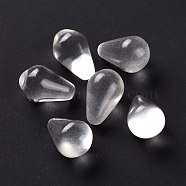 Natural Quartz Crystal Beads, No Hole/Undrilled, for Wire Wrapped Pendant Making, Teardrop, 12x20mm(G-M379-15)